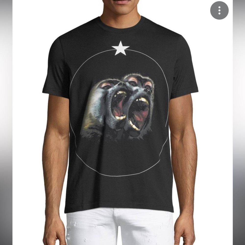 Givenchy monkey brothers graphic men black t-shirt Cuban fit size L